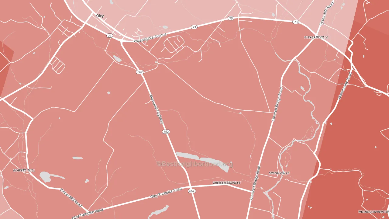 Oley Furnace, PA block-group political-lean map