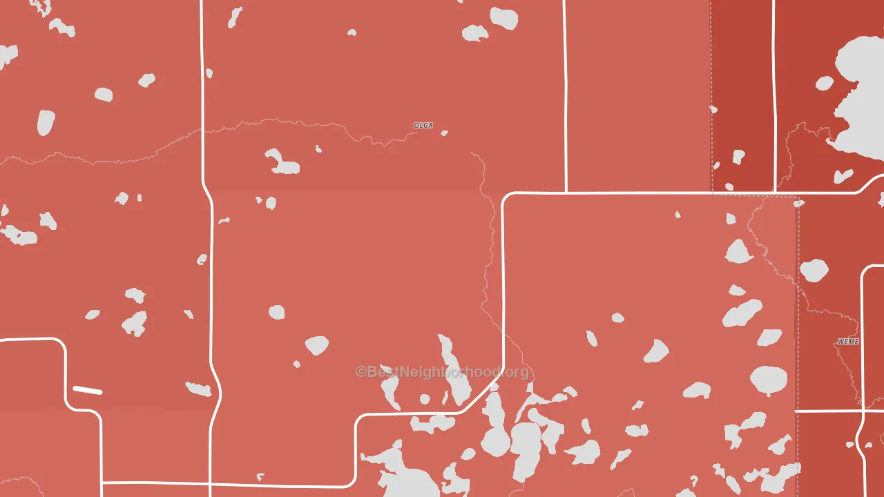 Olga, MN block-group political-lean map