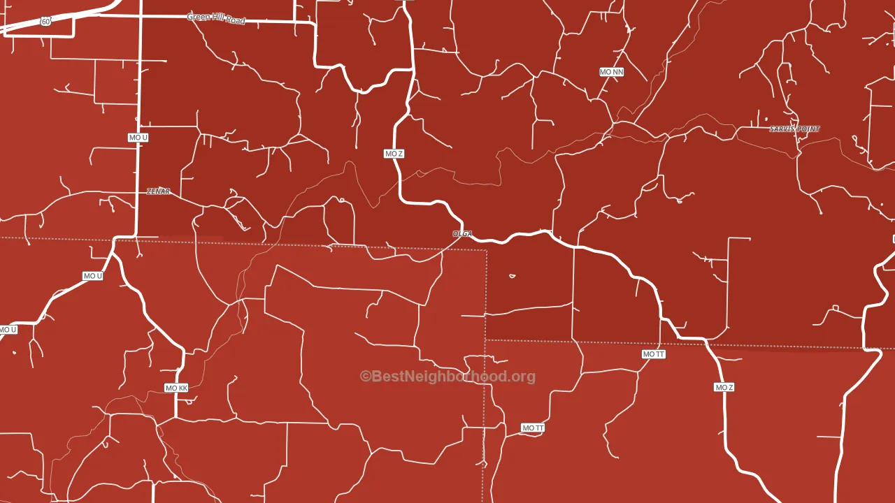 Olga, MO block-group political-lean map