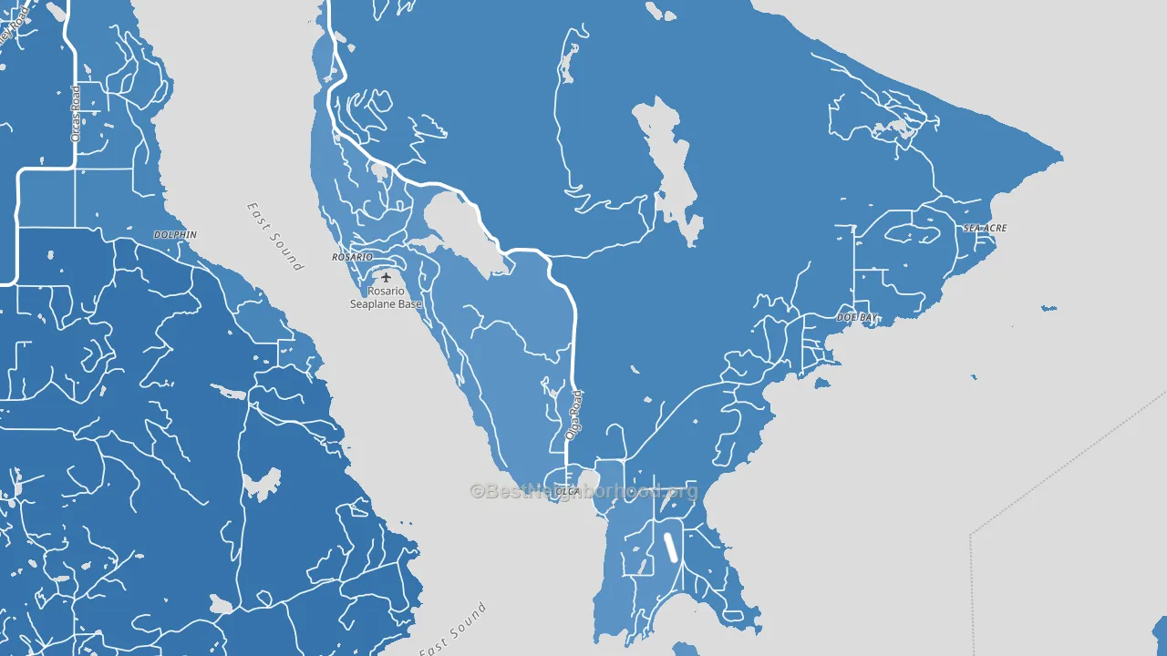 Olga, WA block-group political-lean map