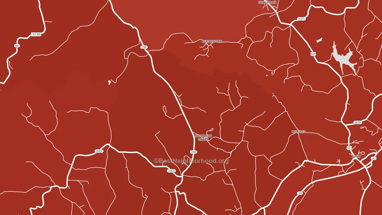 Olin, KY block-group political-lean map