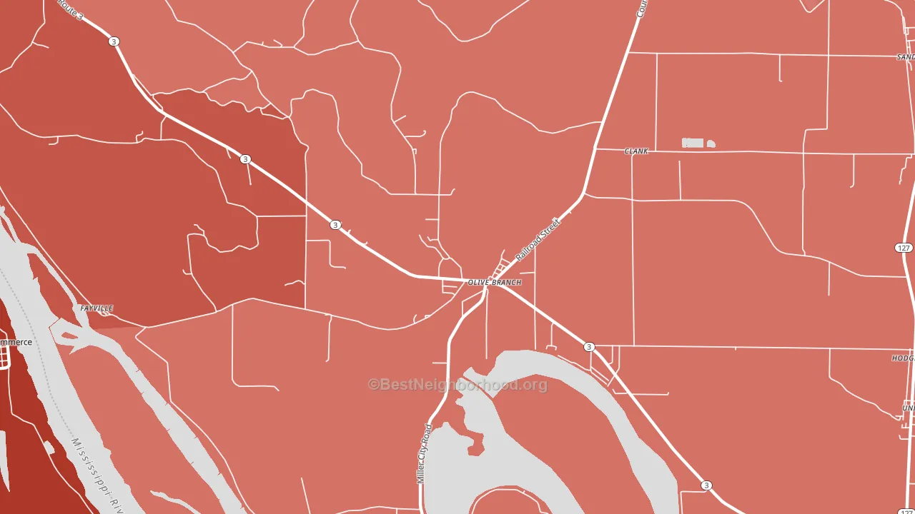 Olive Branch, IL block-group political-lean map