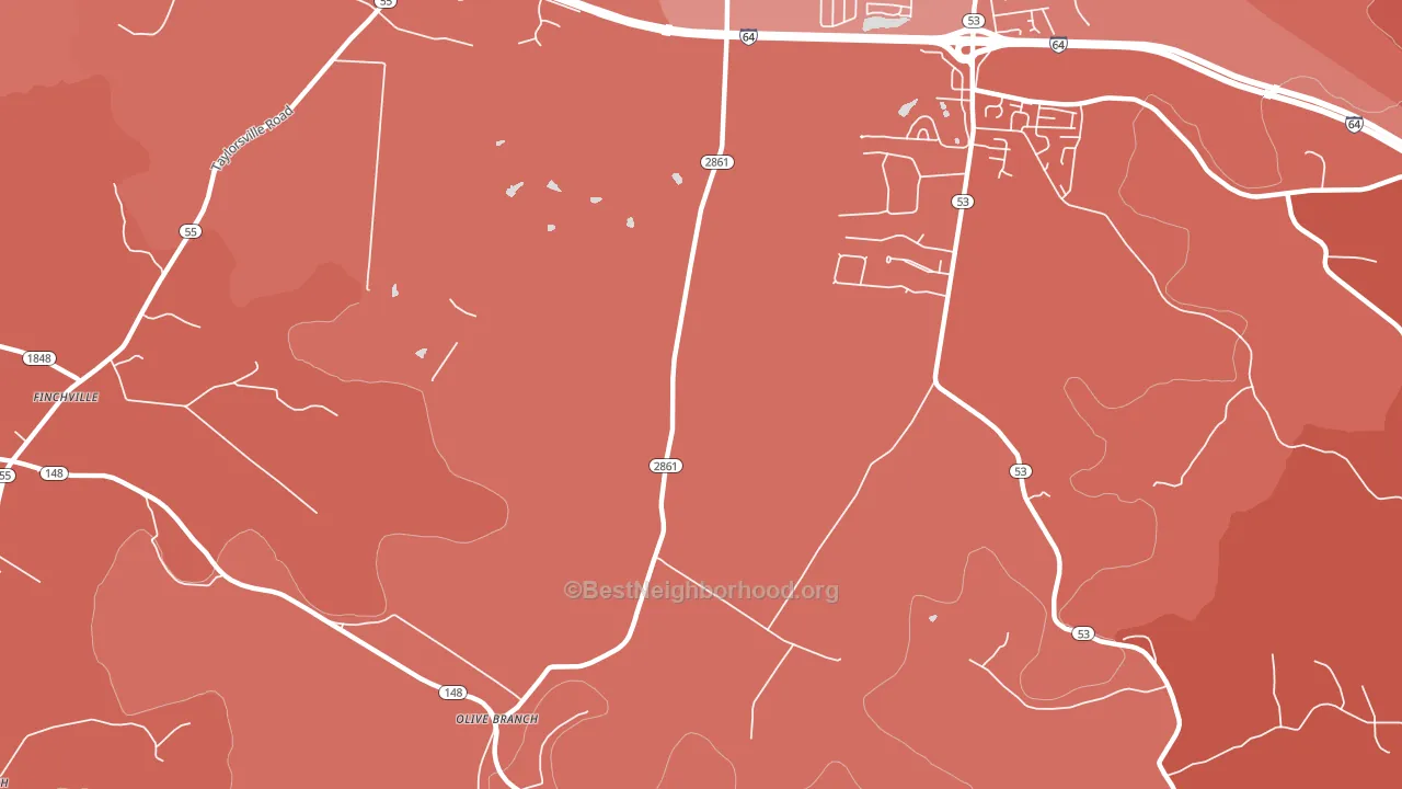 Olive Branch, KY block-group political-lean map
