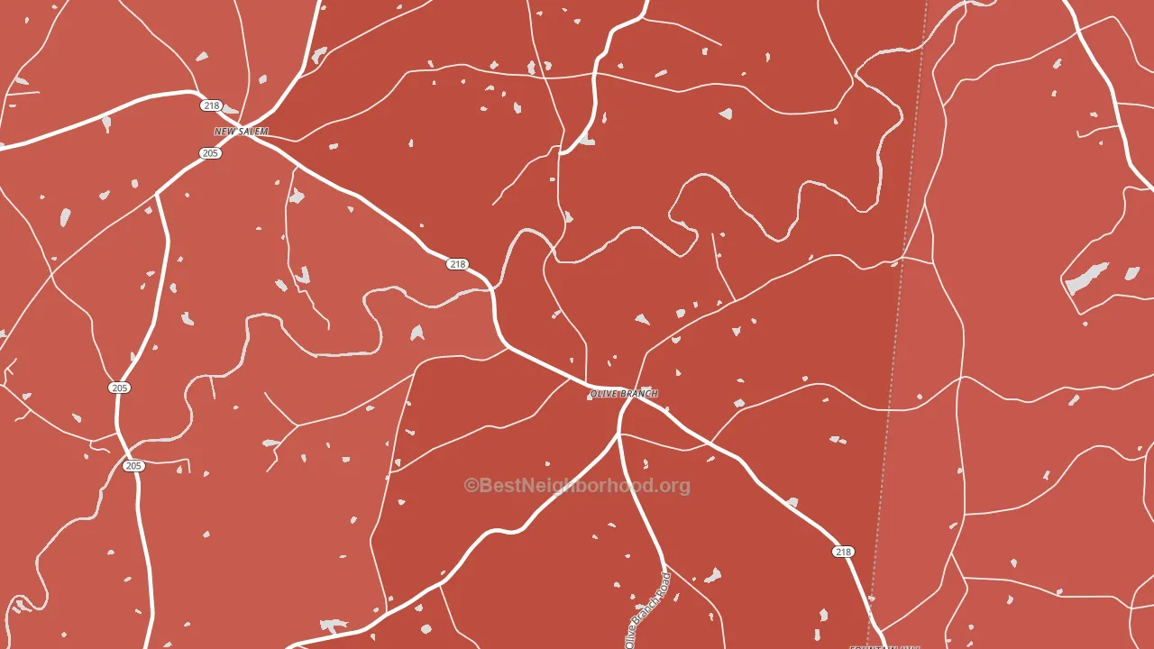 Olive Branch, NC block-group political-lean map