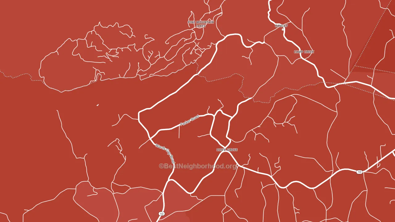 Olive Grove, NC block-group political-lean map