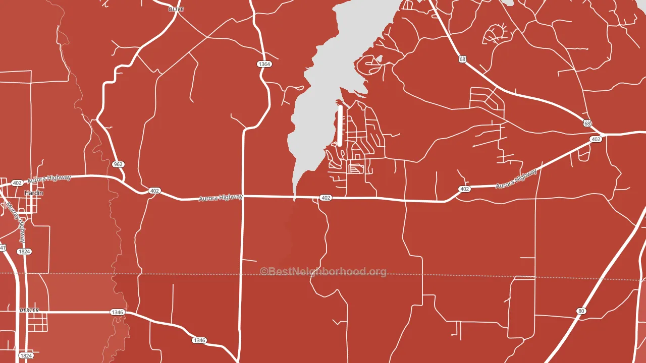Olive, KY block-group political-lean map
