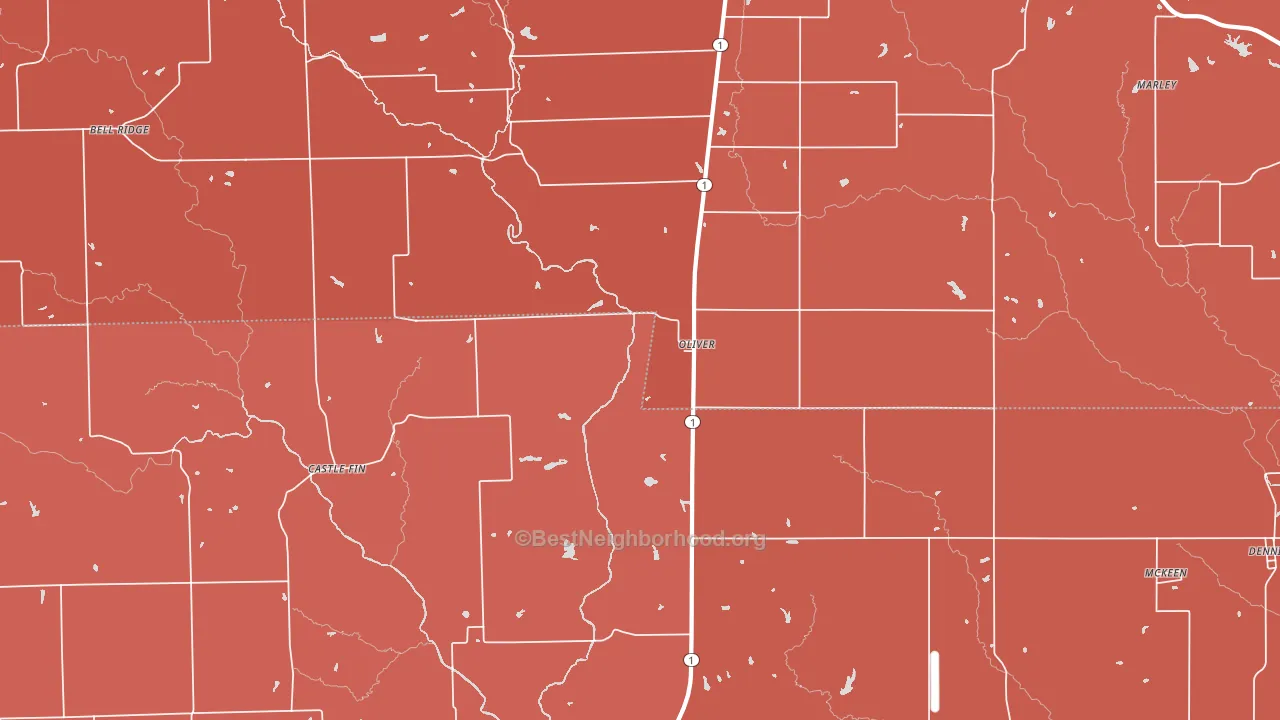 Oliver, IL block-group political-lean map