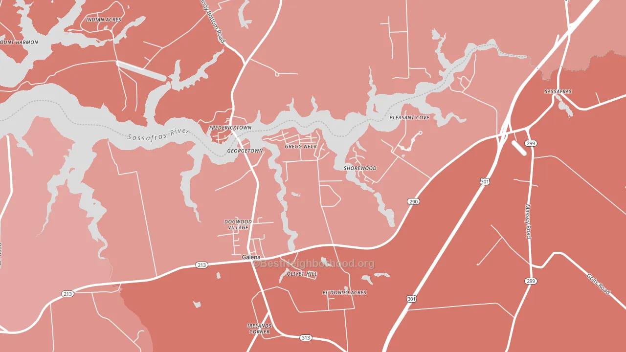 Olivet Hill, MD block-group political-lean map
