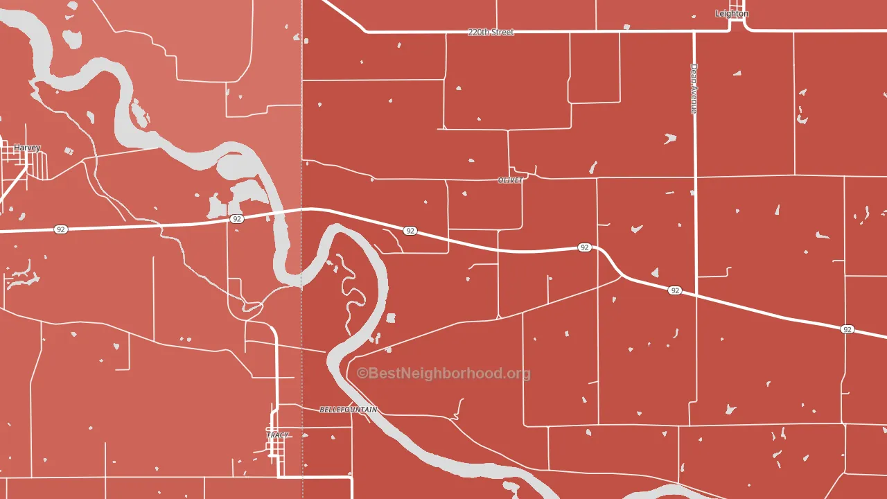 Olivet, IA block-group political-lean map