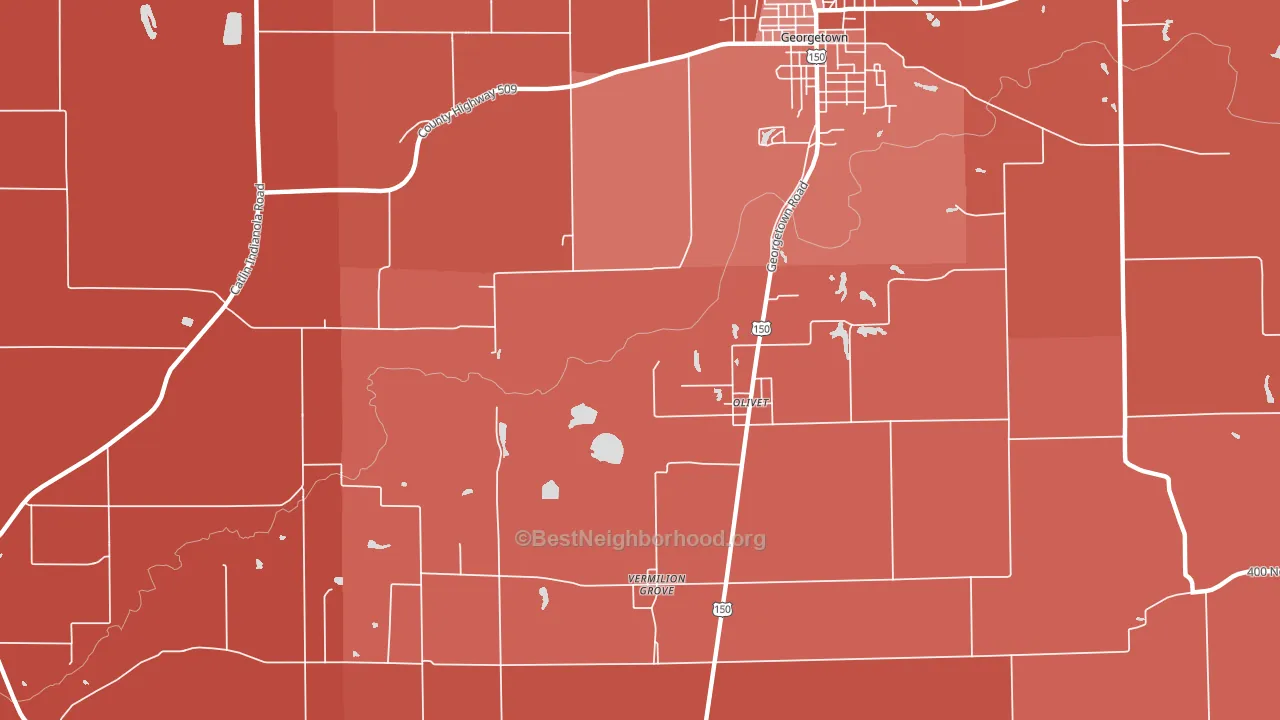 Olivet, IL block-group political-lean map