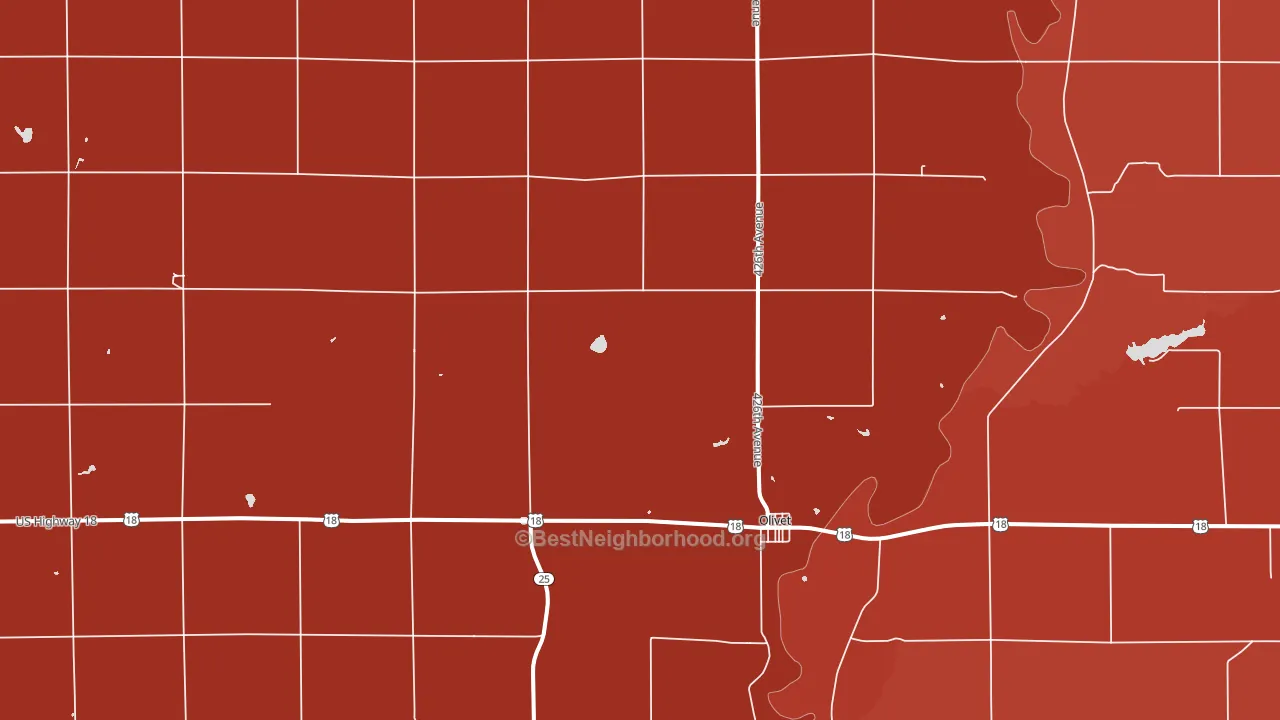Olivet, SD block-group political-lean map