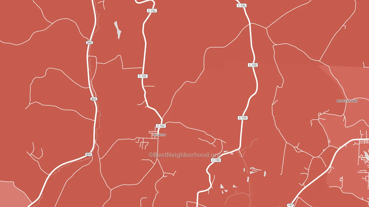 Olivett, OH block-group political-lean map