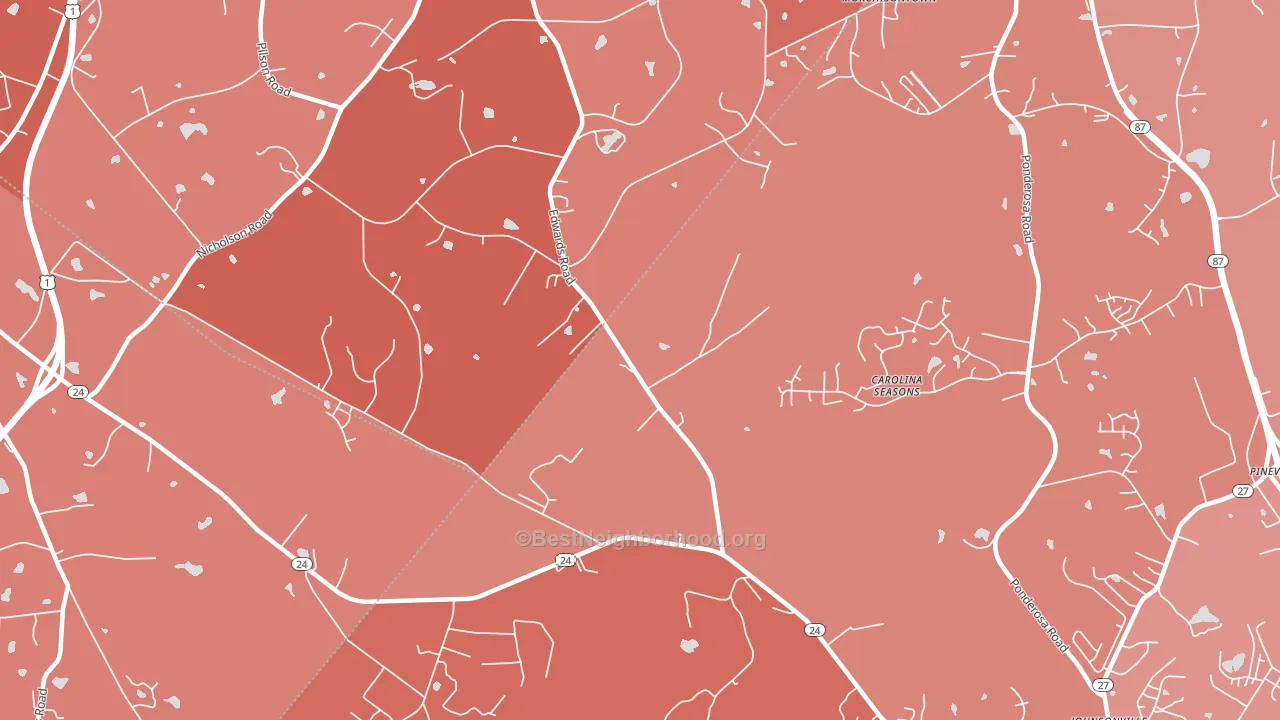 Olivia, NC block-group political-lean map
