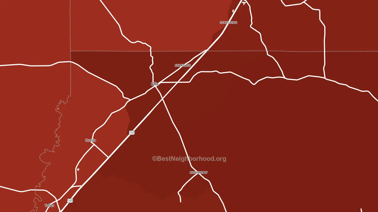Olla, LA block-group political-lean map
