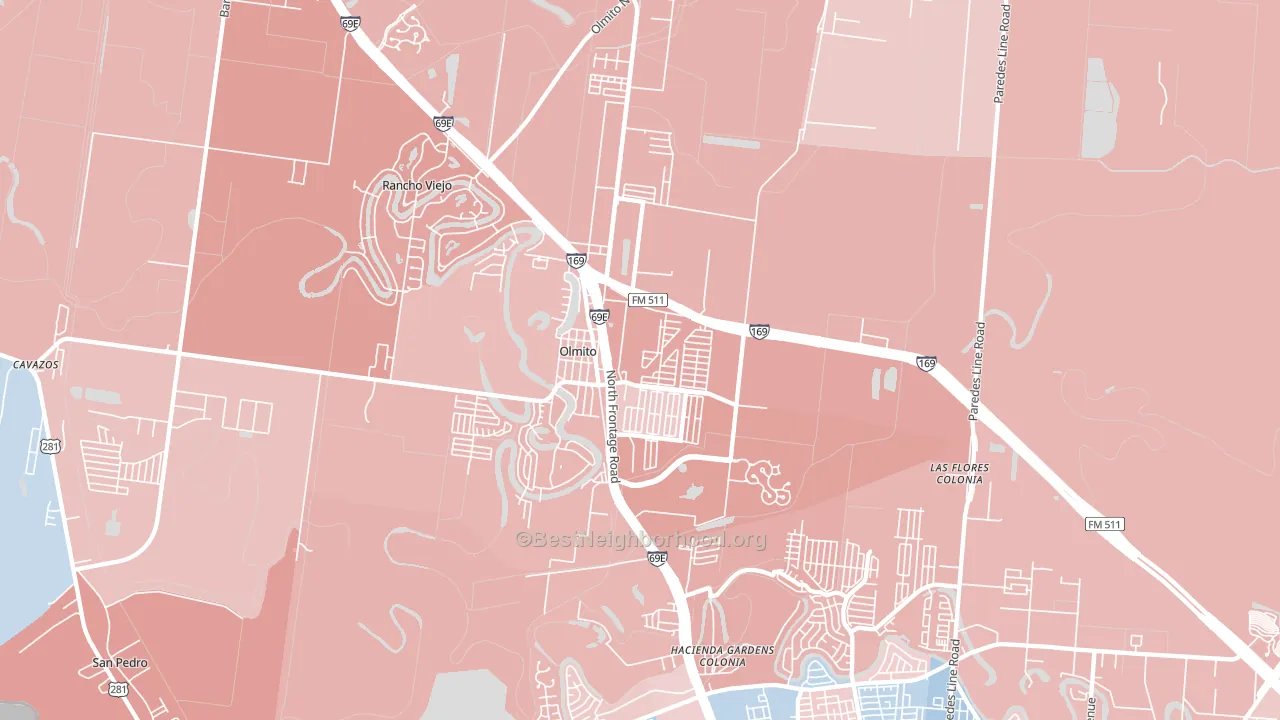 Olmito, TX block-group political-lean map