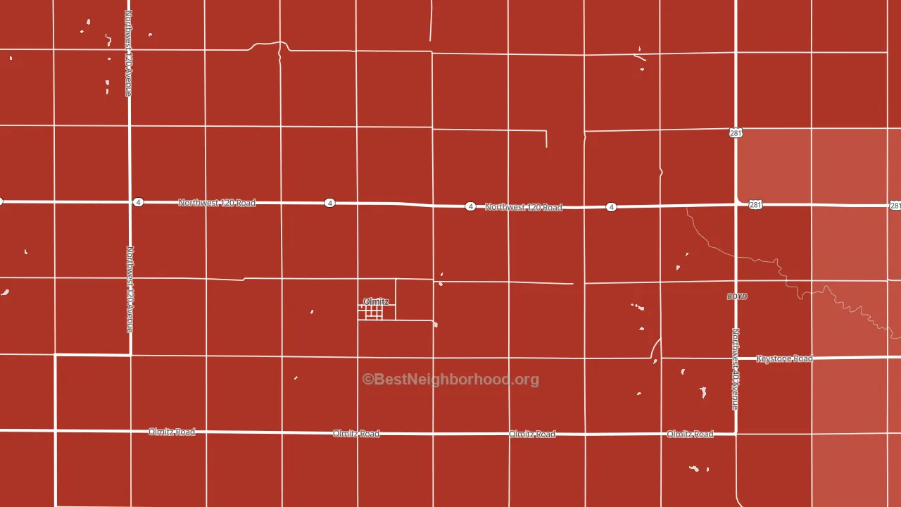 Olmitz, KS block-group political-lean map