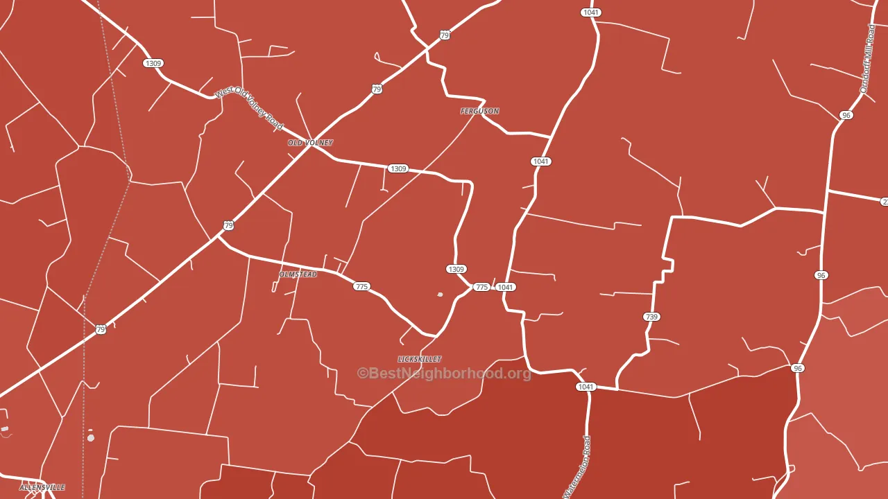 Olmstead, KY block-group political-lean map