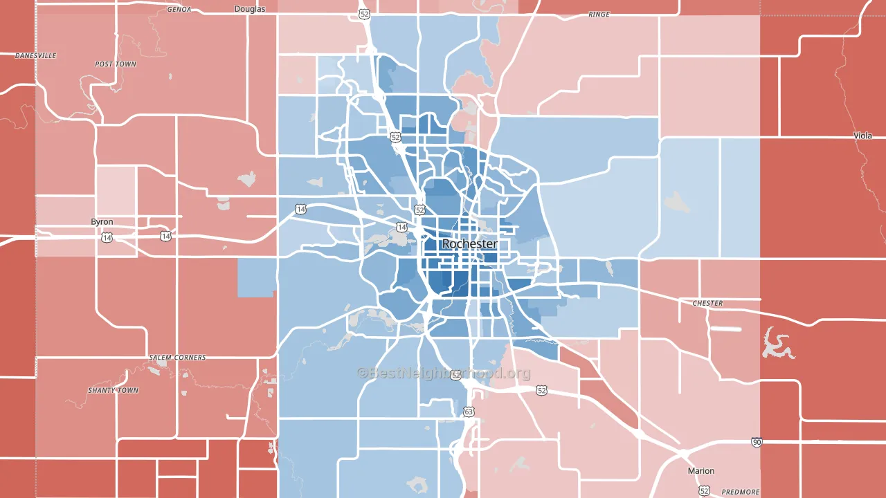 Olmsted County, MN block-group political-lean map