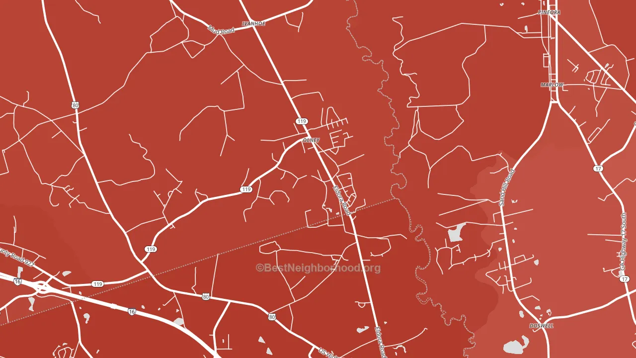 Olney, GA block-group political-lean map