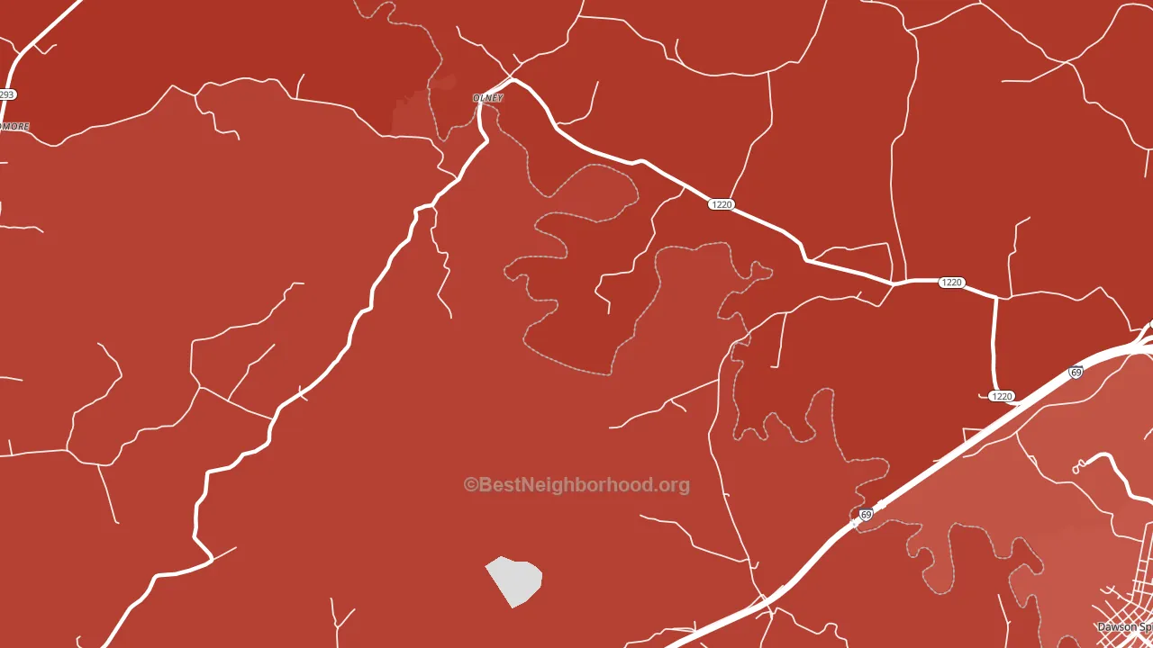Olney, KY block-group political-lean map