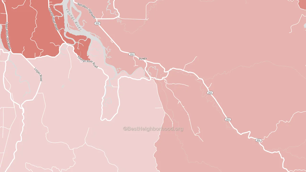 Olney, OR block-group political-lean map