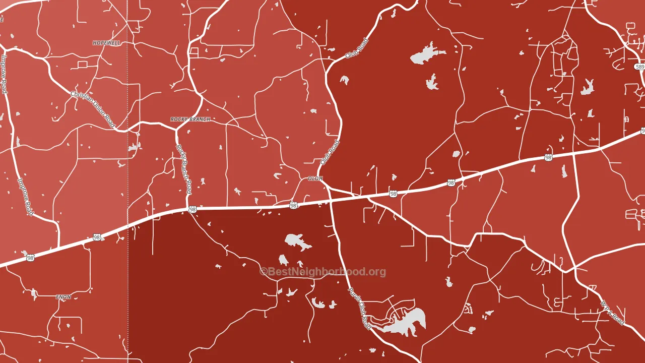 Oloh, MS block-group political-lean map