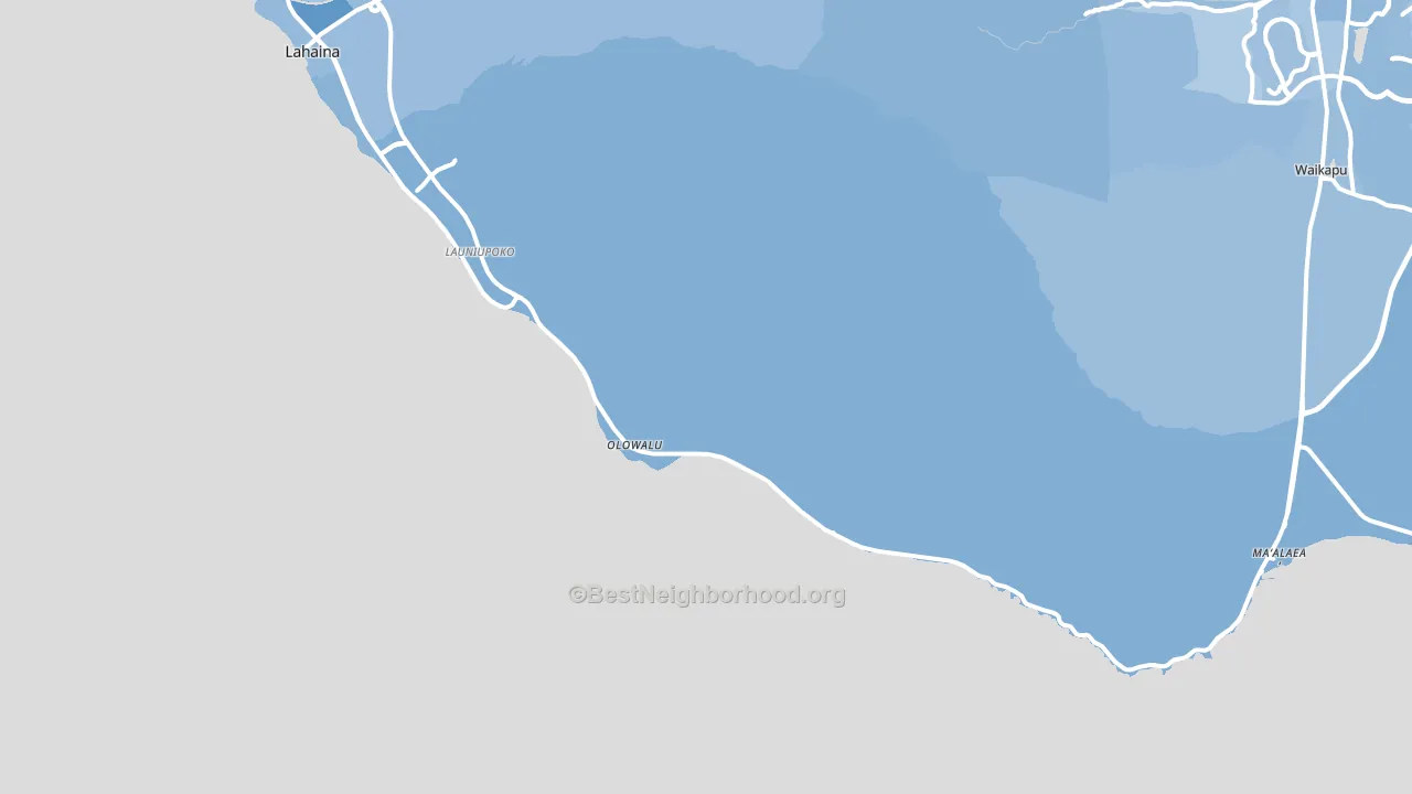 Olowalu, HI block-group political-lean map