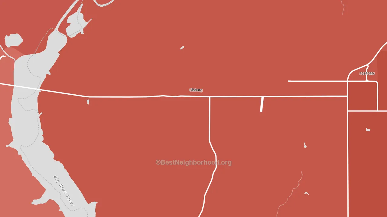 Olsburg, KS block-group political-lean map