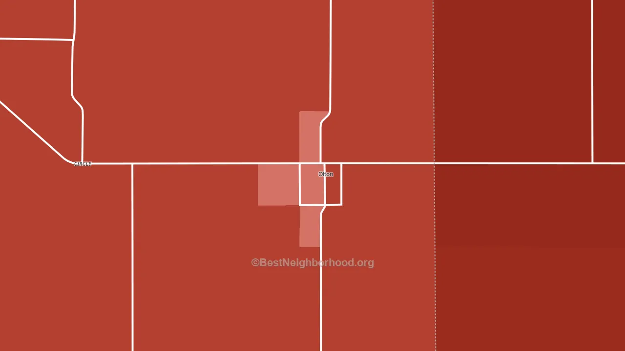 Olton, TX block-group political-lean map