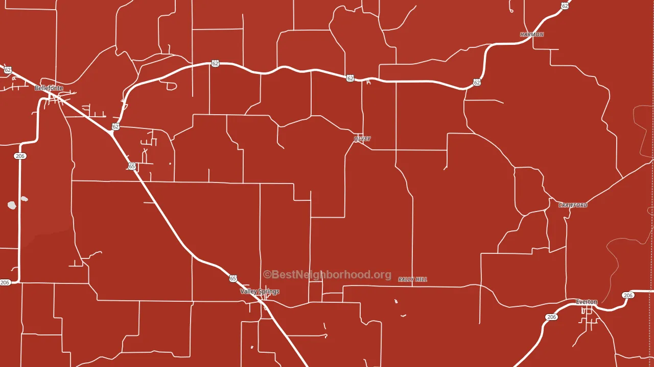 Olvey, AR block-group political-lean map