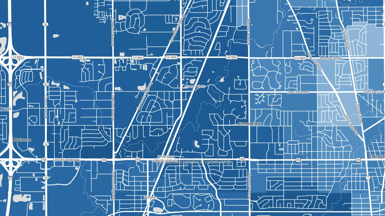 Olympia Fields, IL block-group political-lean map