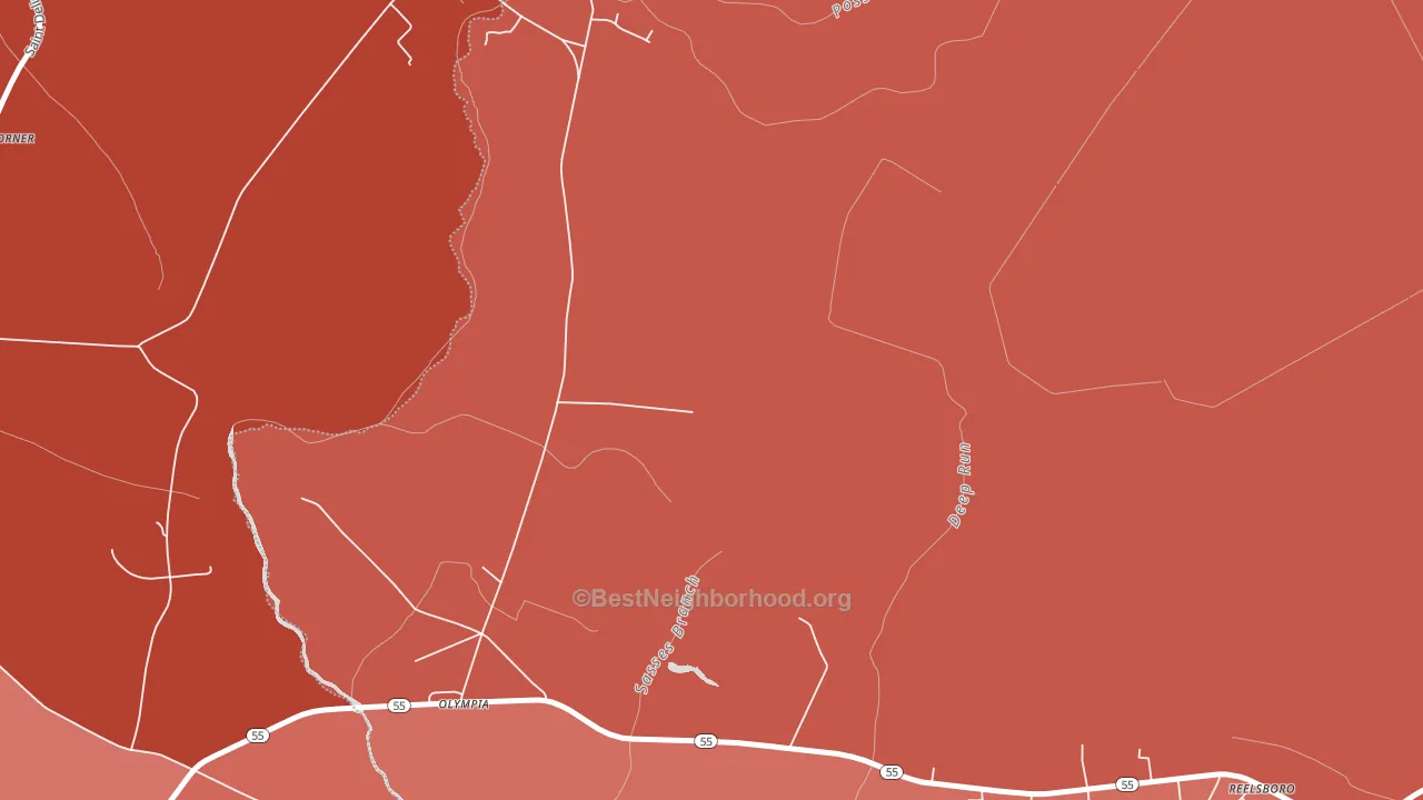 Olympia, NC block-group political-lean map