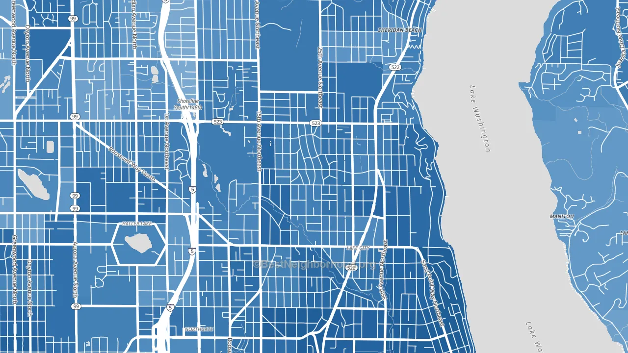 Olympic Hills, Seattle, WA block-group political-lean map