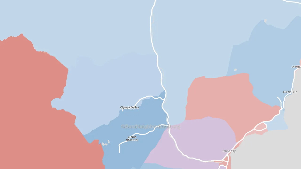 Olympic Valley, CA block-group political-lean map