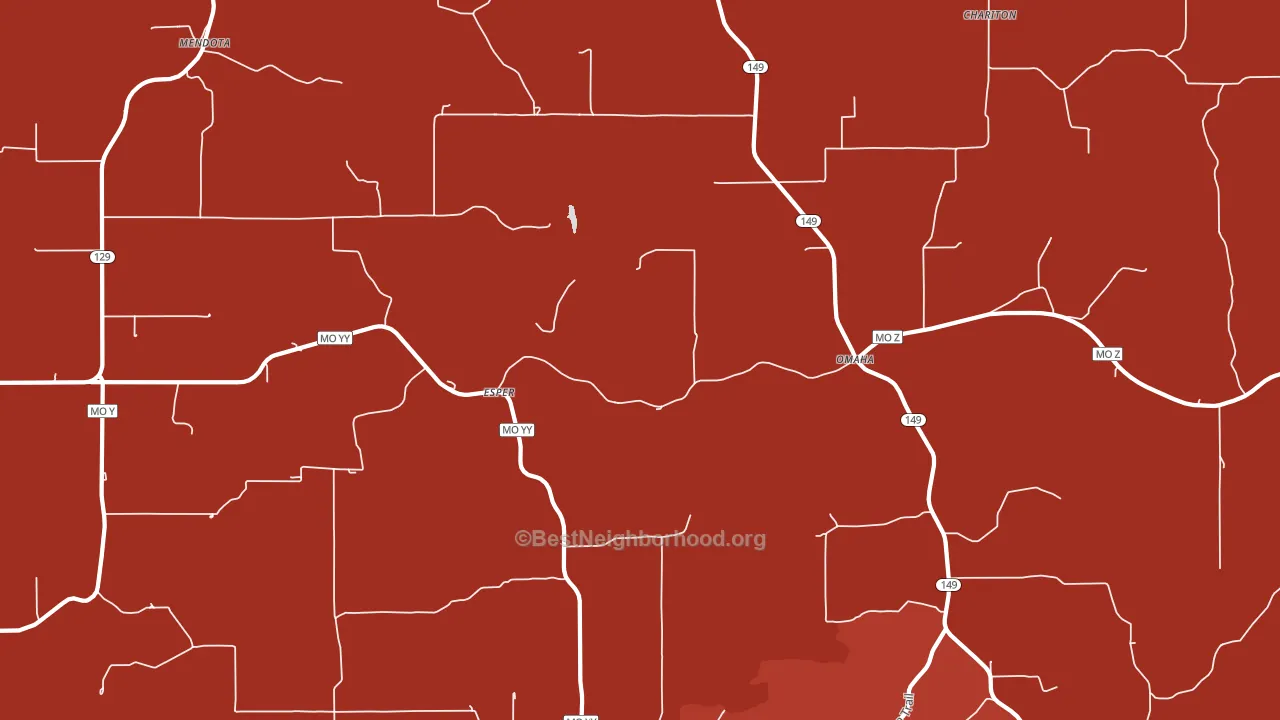 Omaha, MO block-group political-lean map