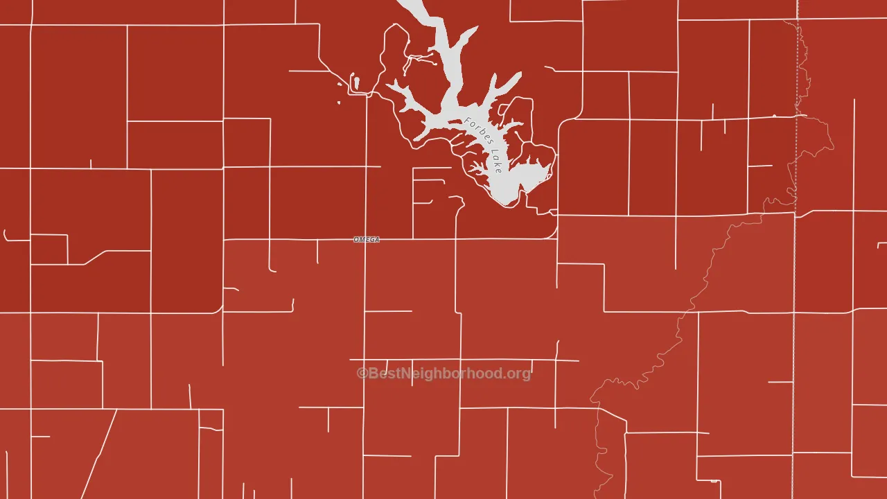 Omega, IL block-group political-lean map
