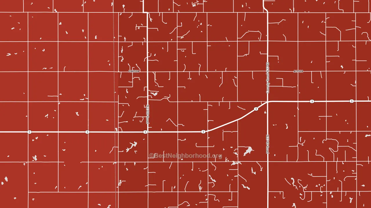 Omega, OK block-group political-lean map