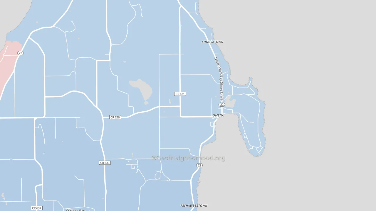 Omena, MI block-group political-lean map