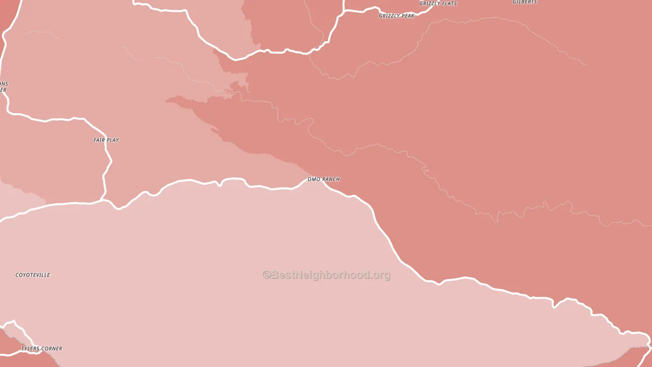Omo Ranch, CA block-group political-lean map