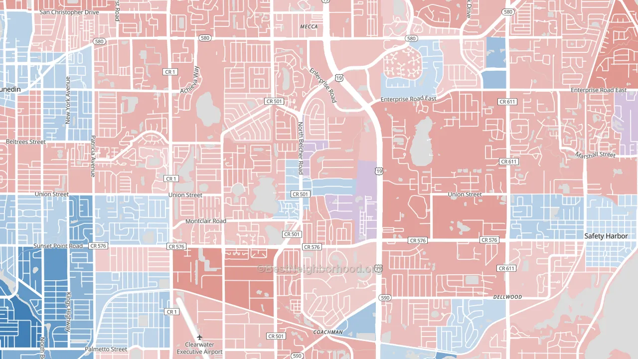 On Top of The World, Clearwater, FL block-group political-lean map