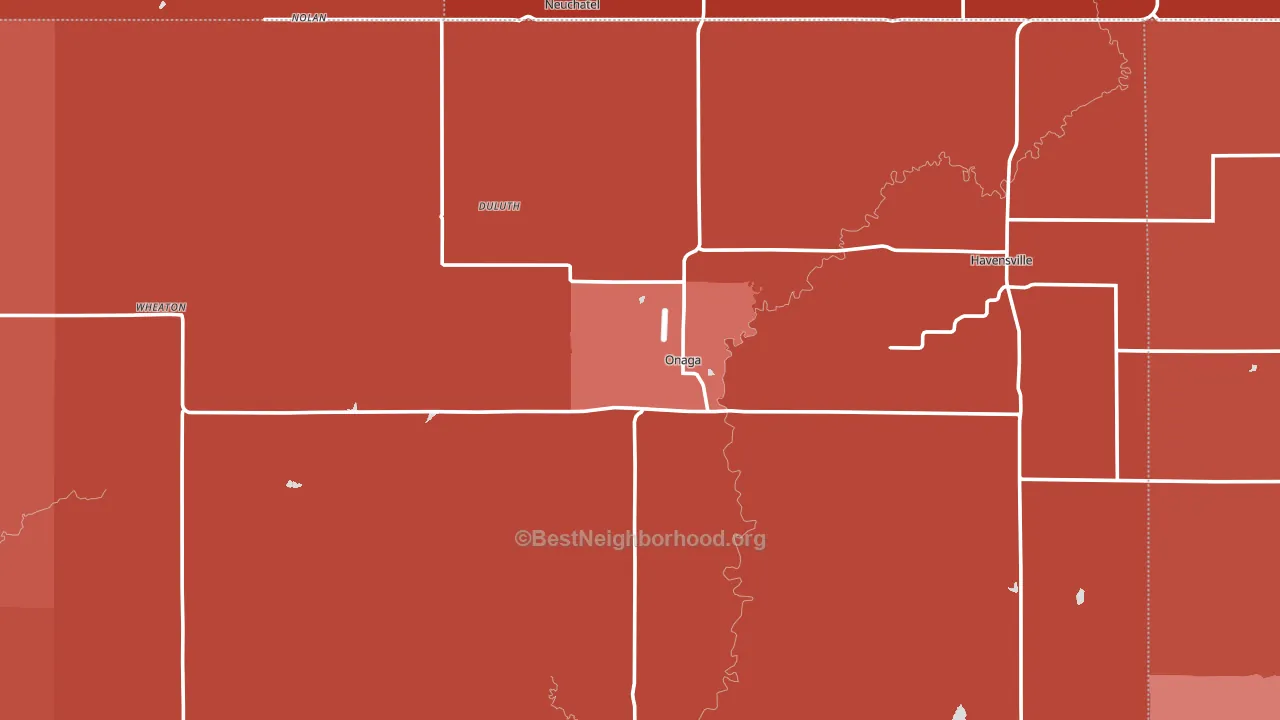 Onaga, KS block-group political-lean map