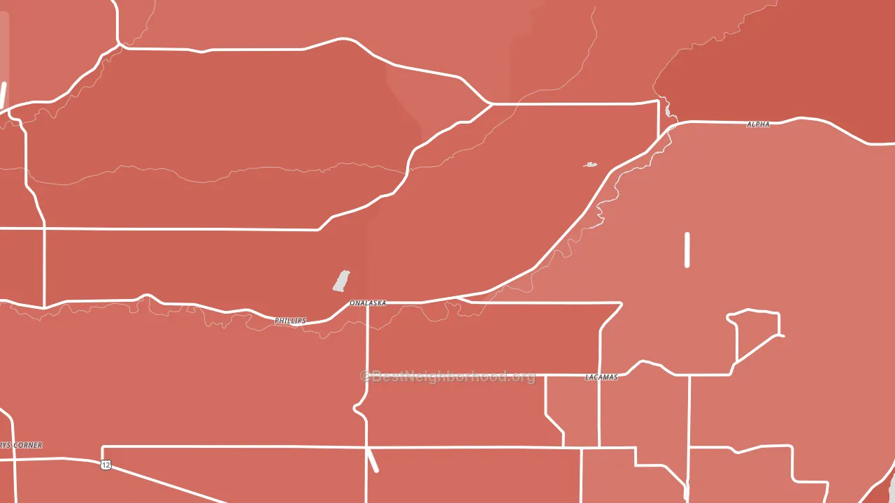 Onalaska, WA block-group political-lean map