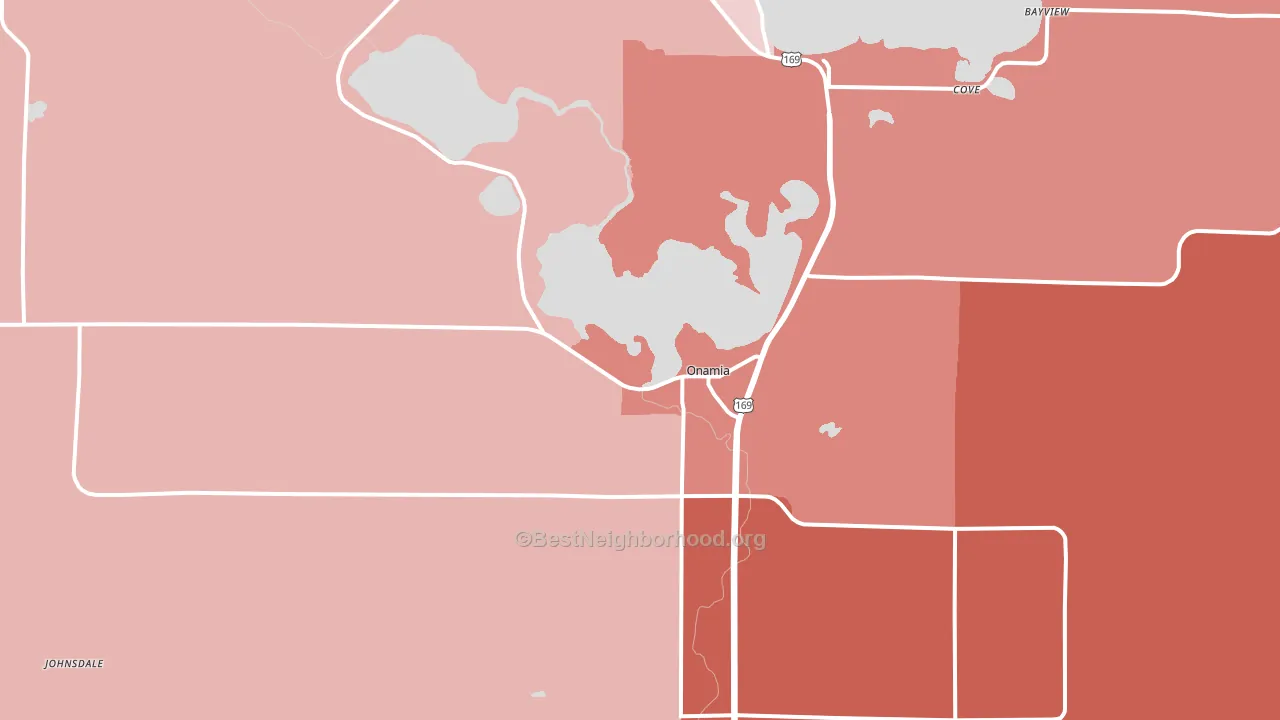 Onamia, MN block-group political-lean map