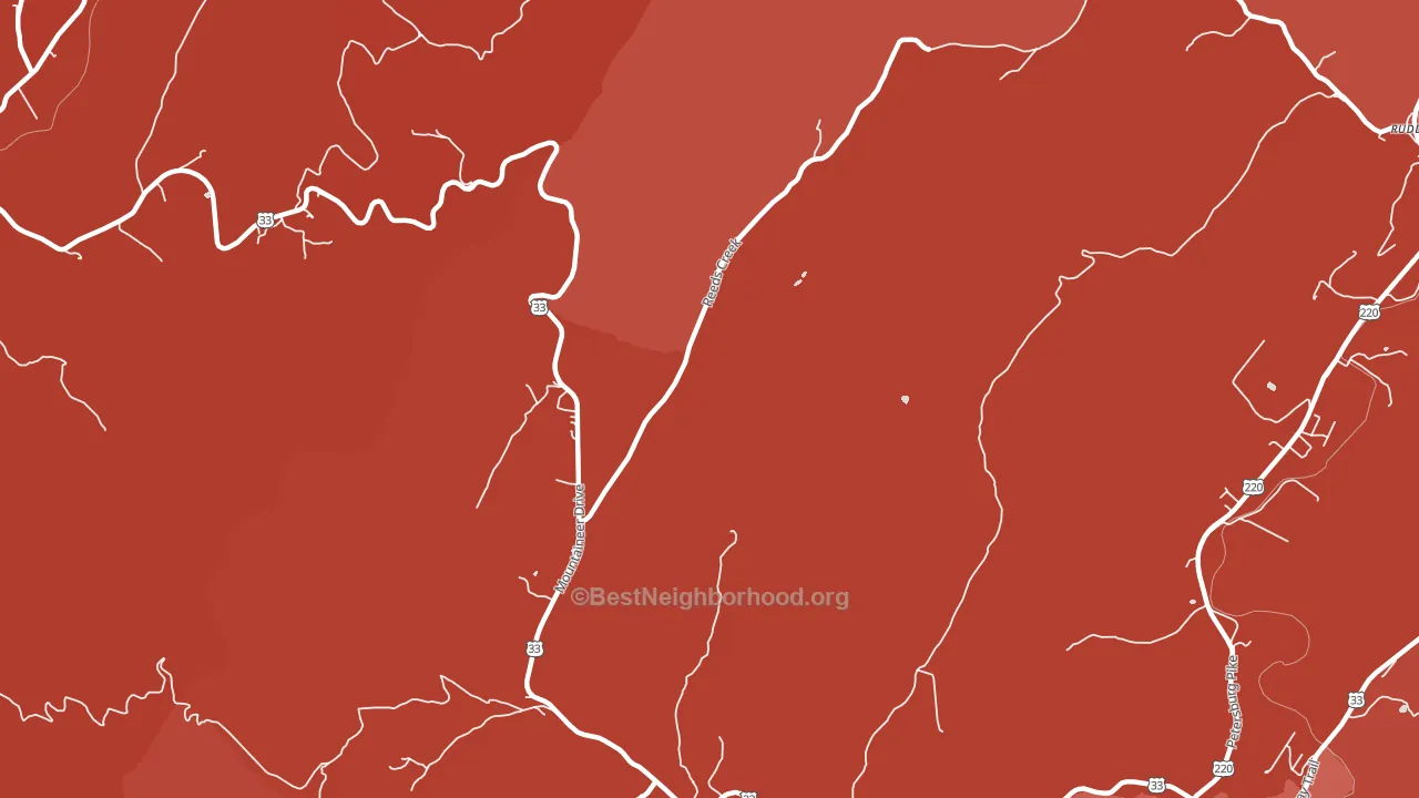 Onego, WV block-group political-lean map