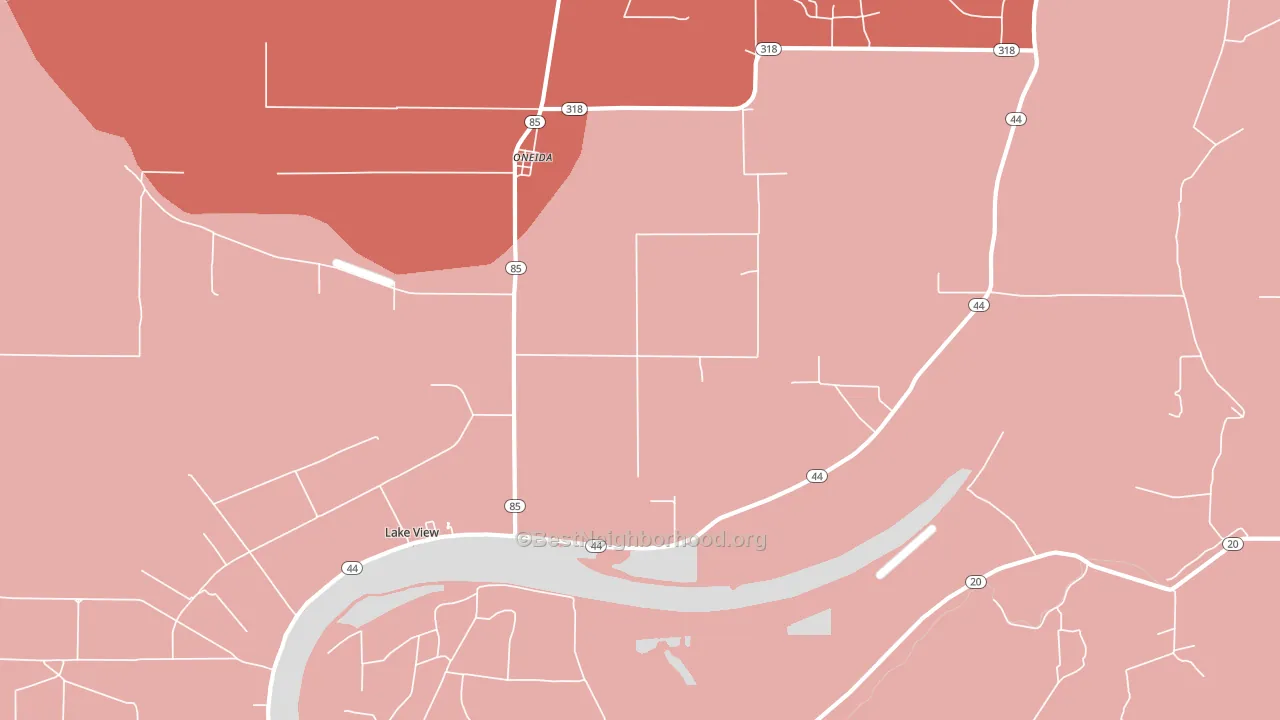 Oneida, AR block-group political-lean map