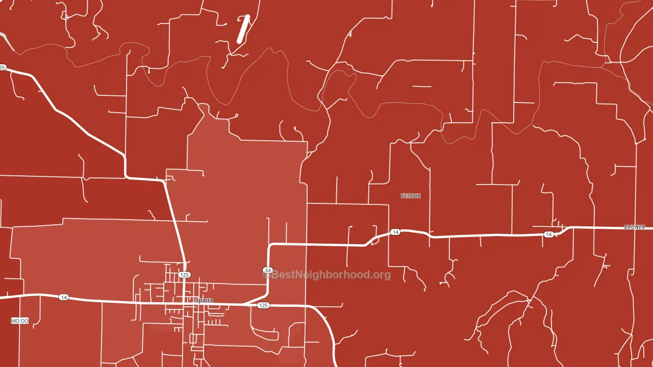 Ongo, MO block-group political-lean map