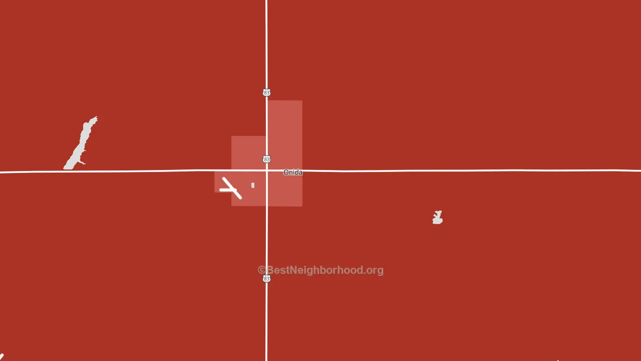 Onida, SD block-group political-lean map