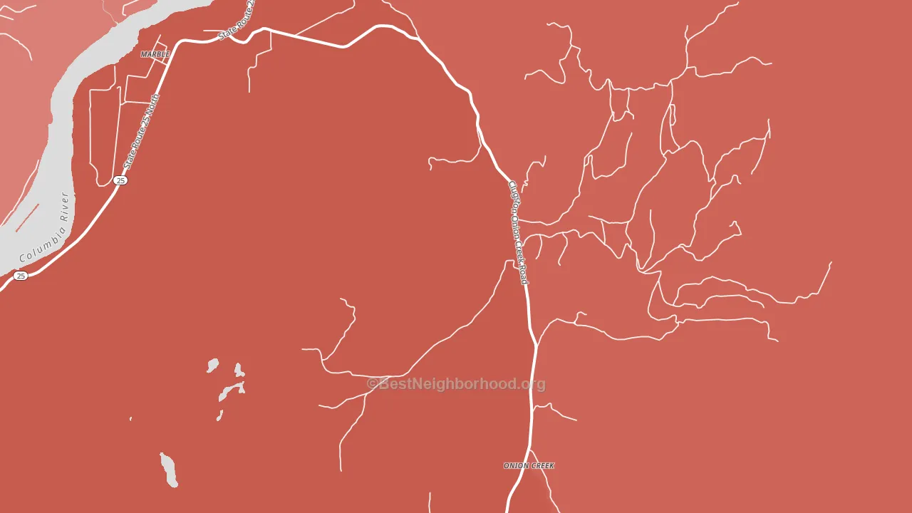 Onion Creek, WA block-group political-lean map