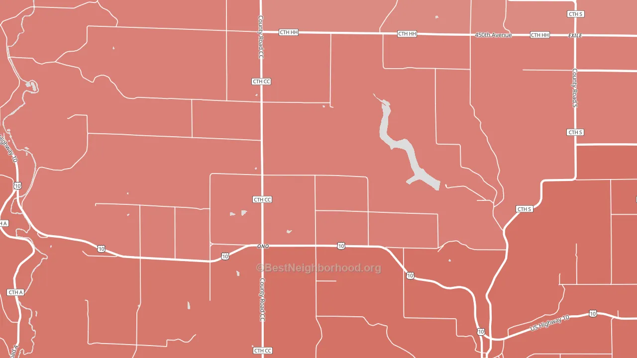 Ono, WI block-group political-lean map