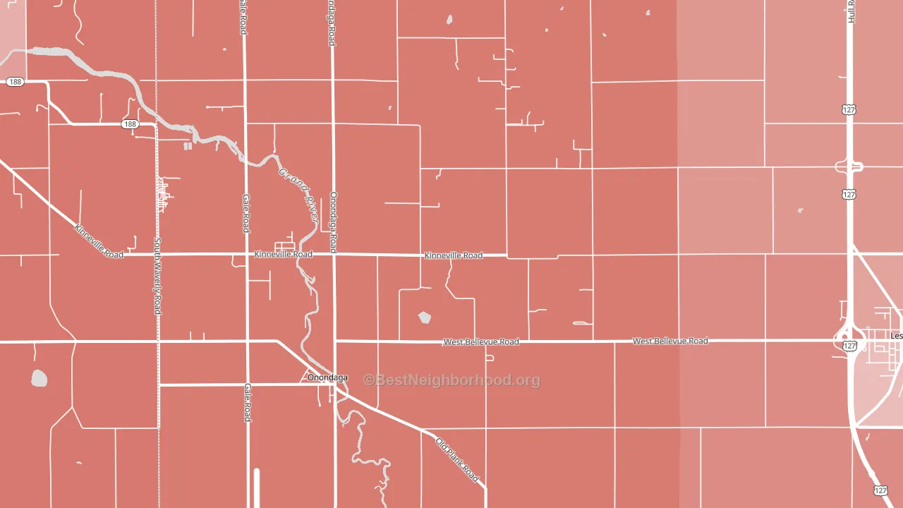 Onondaga, MI block-group political-lean map